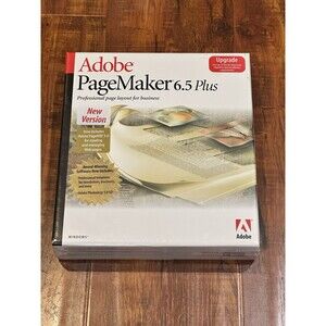 Vintage 1999 Adobe PageMaker 6.5 Plus Upgrade for Windows - New & Sealed!